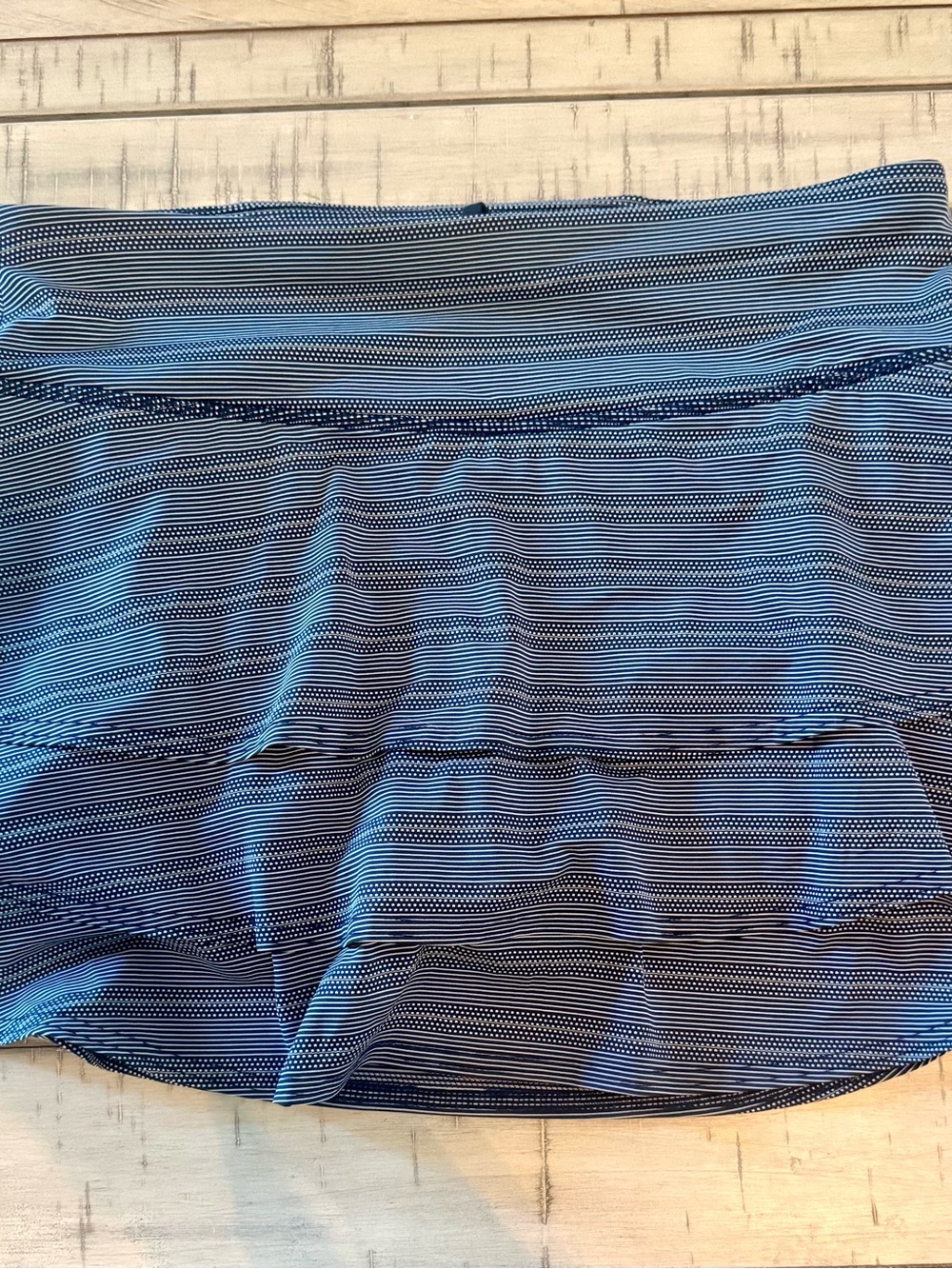 Athleta Navy and White Striped Skater Skirt